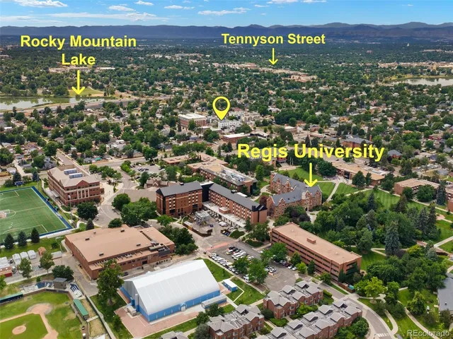 a view of a city with a mountain