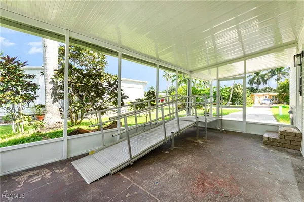 a view of an outdoor space with seating area
