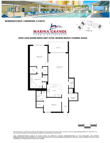 $613,900 | 2650 Lake Shore Drive, Unit 1705, Riviera Beach, FL 33404