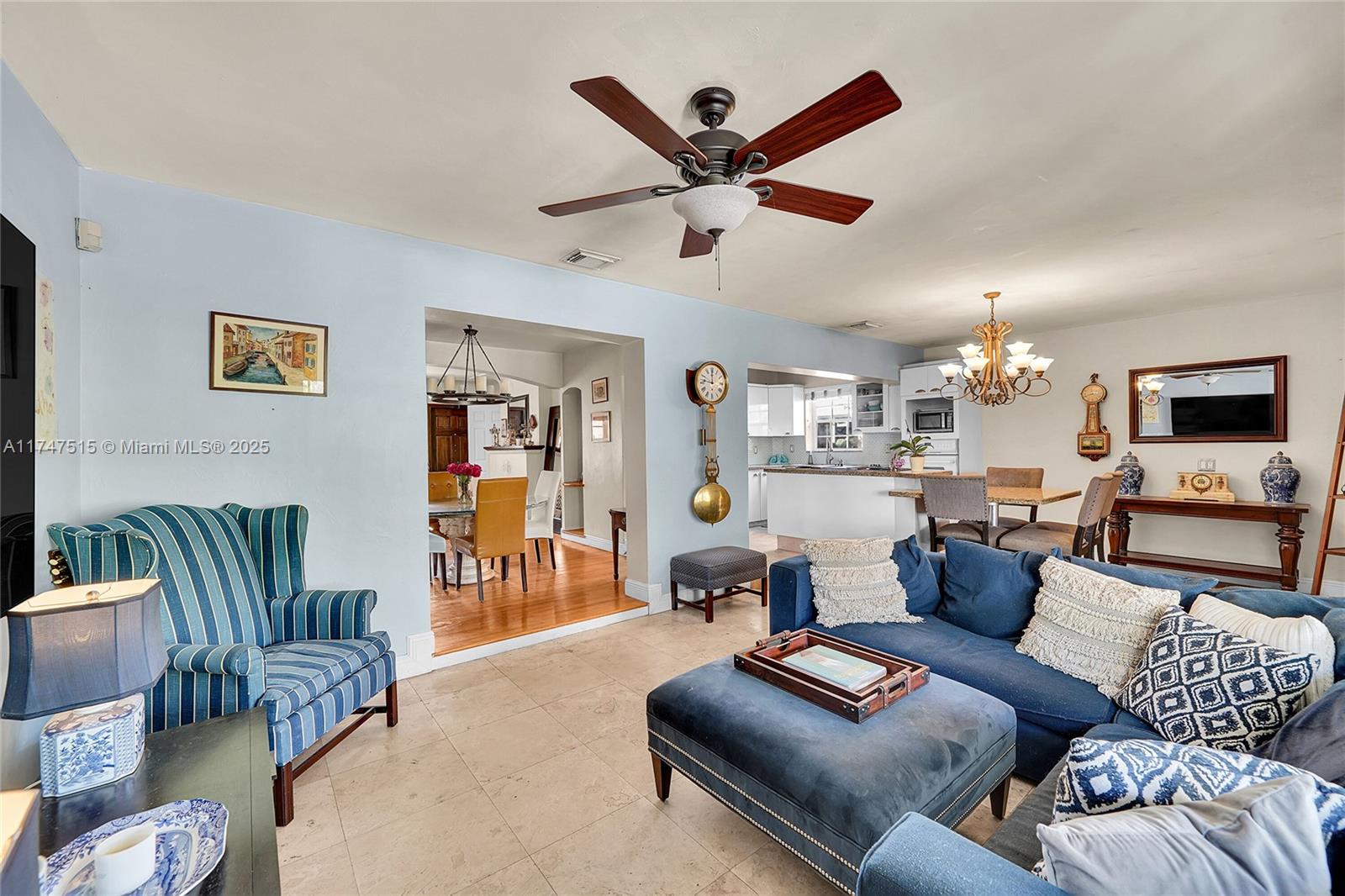 2271 Southwest 24th Terrace Miami, FL 33145 - Photo 14 of 23 a living room with furniture and a view of kitchen