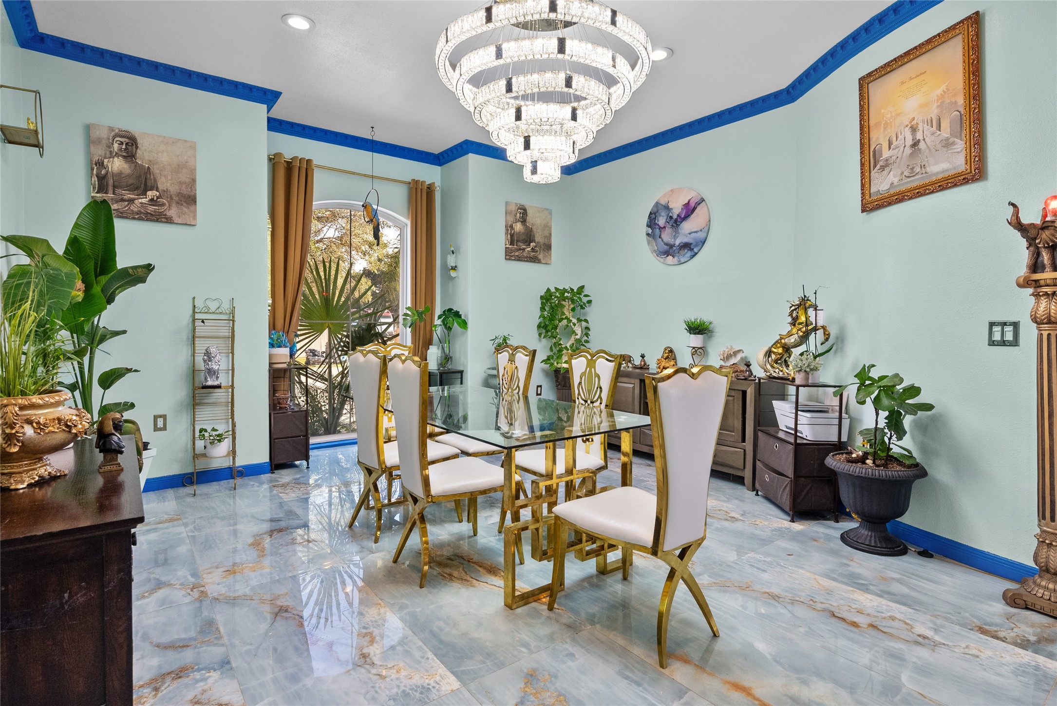 1259 County Road 147 Alvin, TX 77511 - Photo 12 of 49 Formal dining with elegant chandelier, offers memorable dining experience