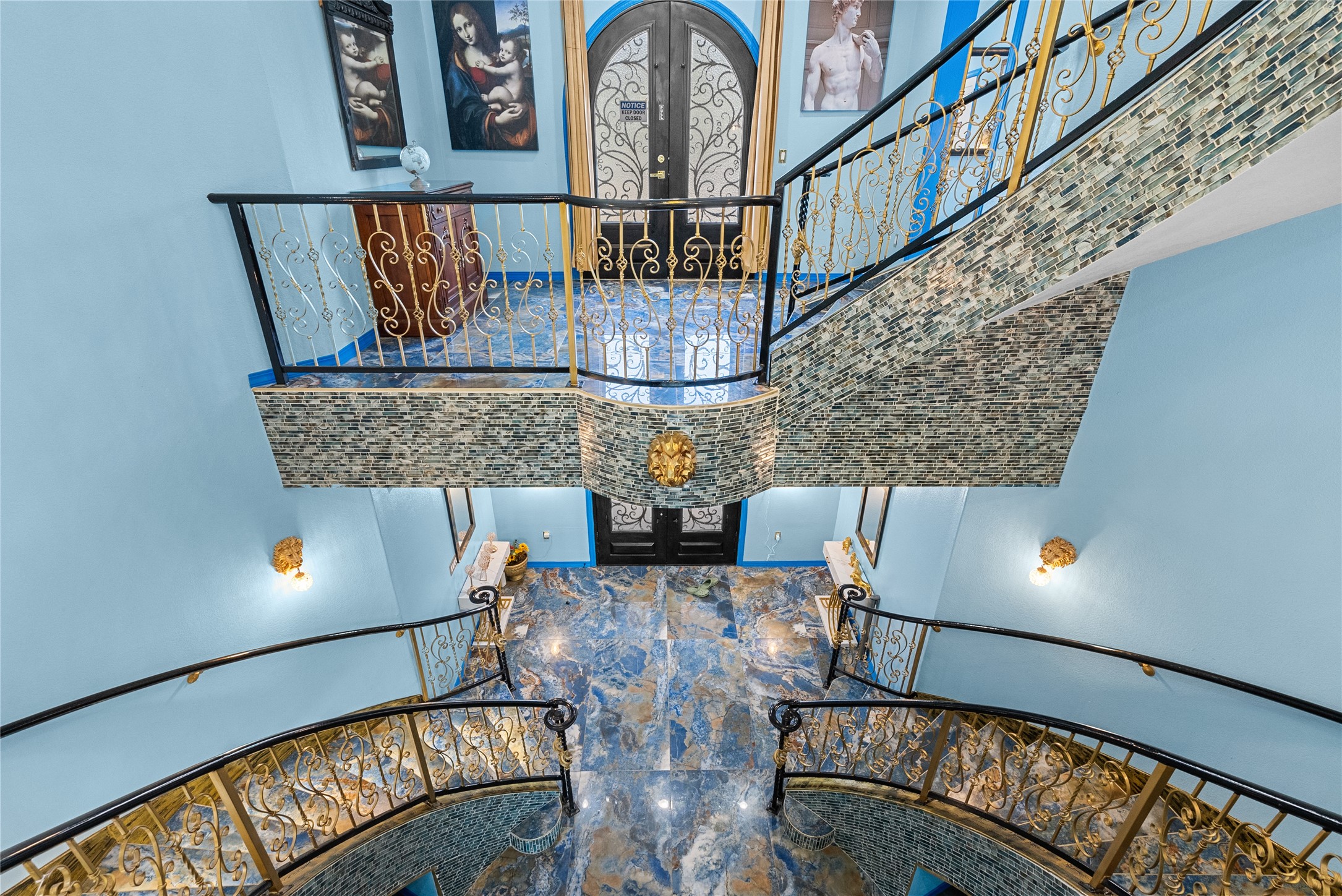 1259 County Road 147 Alvin, TX 77511 - Photo 29 of 49 Looking down at entry from 2nd floor and up staircase to 3rd floor