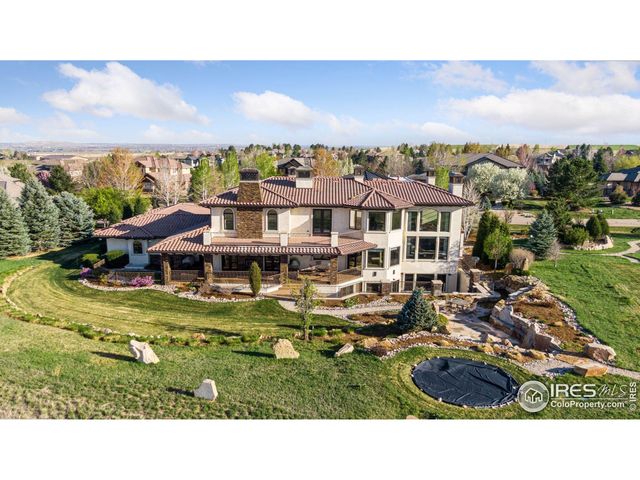 a aerial view of a house with a garden