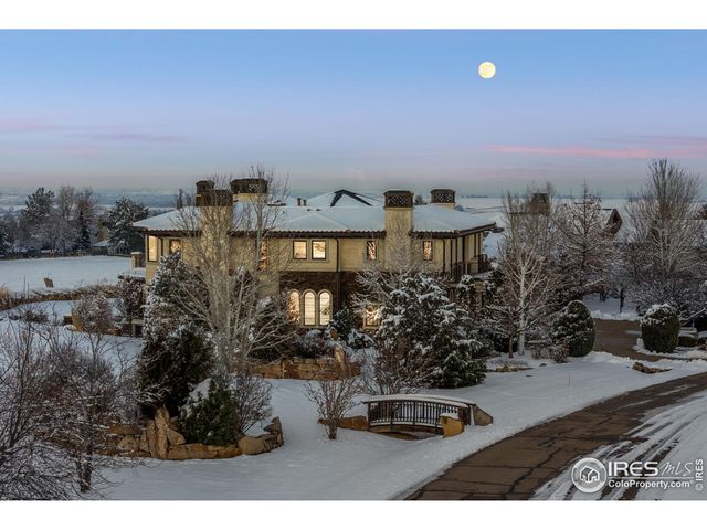 a aerial view of a house with a garden