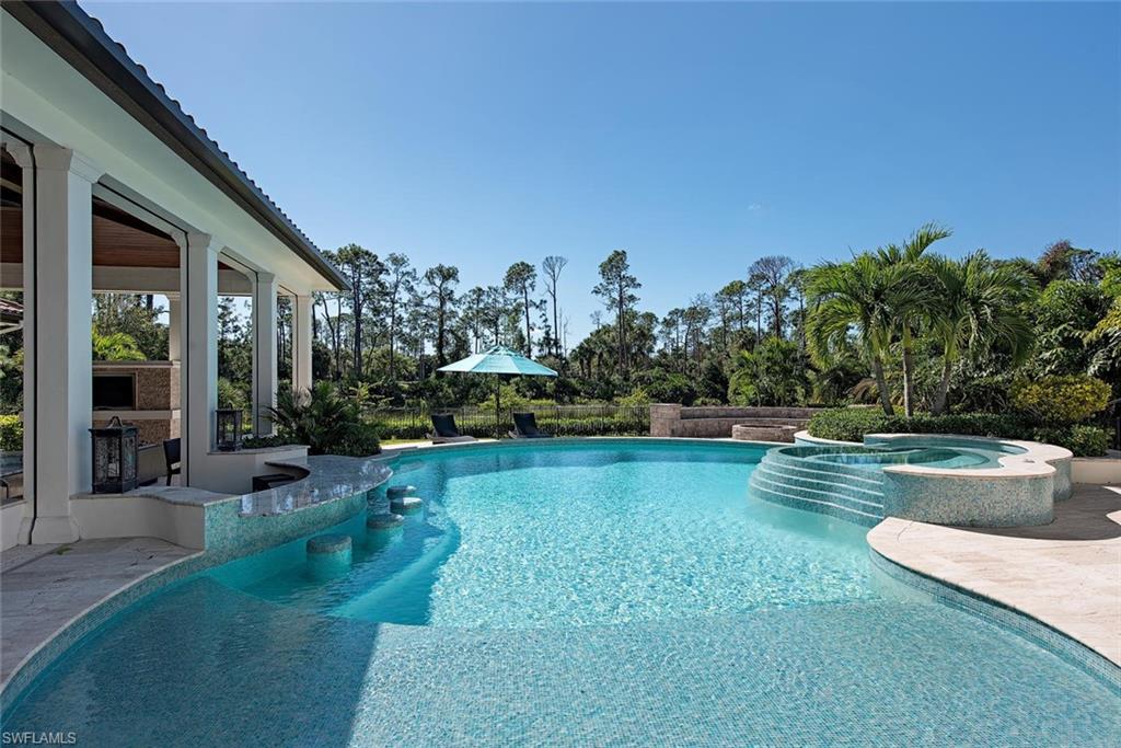 16044 Trebbio Way Naples, FL 34110 - Photo 18 of 33 a view of swimming pool with outdoor seating and plants