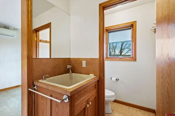 a backyard with grassy field and trees