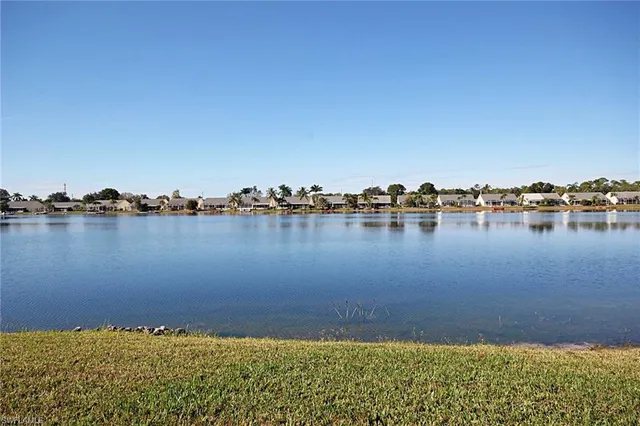 a view of a lake with houses