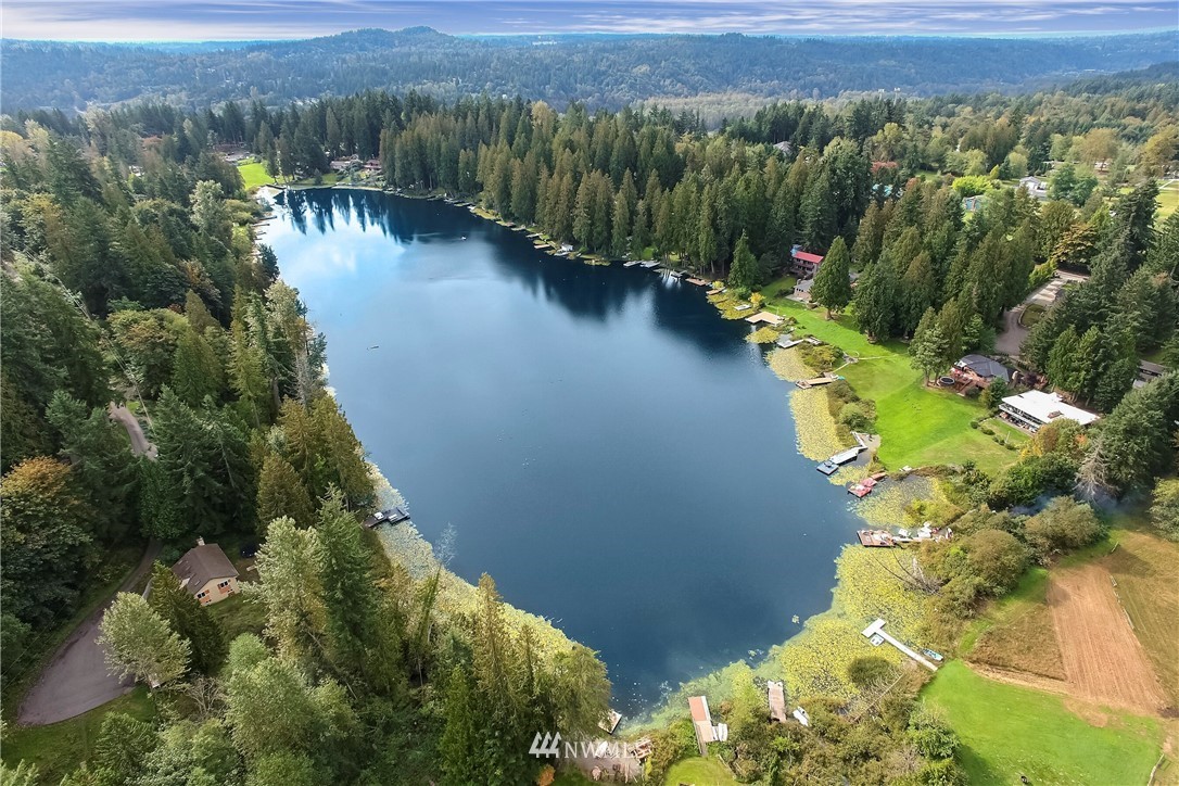 20109 Southeast 142nd Street Renton, WA 98059 - Photo 38 of 39 a view of a lake with a mountain in the background