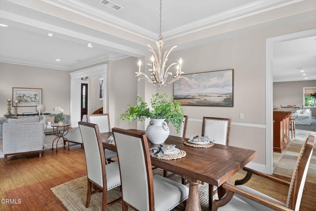 5352 Plata Rosa Court Camarillo, CA 93012 - Photo 18 of 75 a view of a dining room with furniture wooden floor and chandelier
