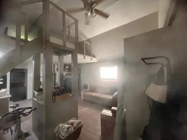 a bathroom with shower