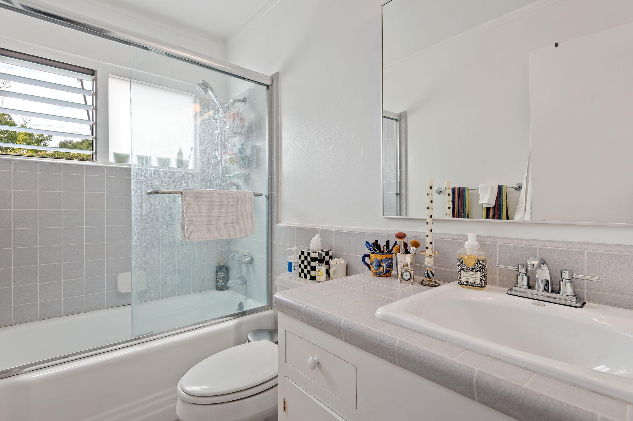 1375 Virginia Road Santa Barbara, CA 93108 - Photo 30 of 37 a bathroom with a sink toilet and shower
