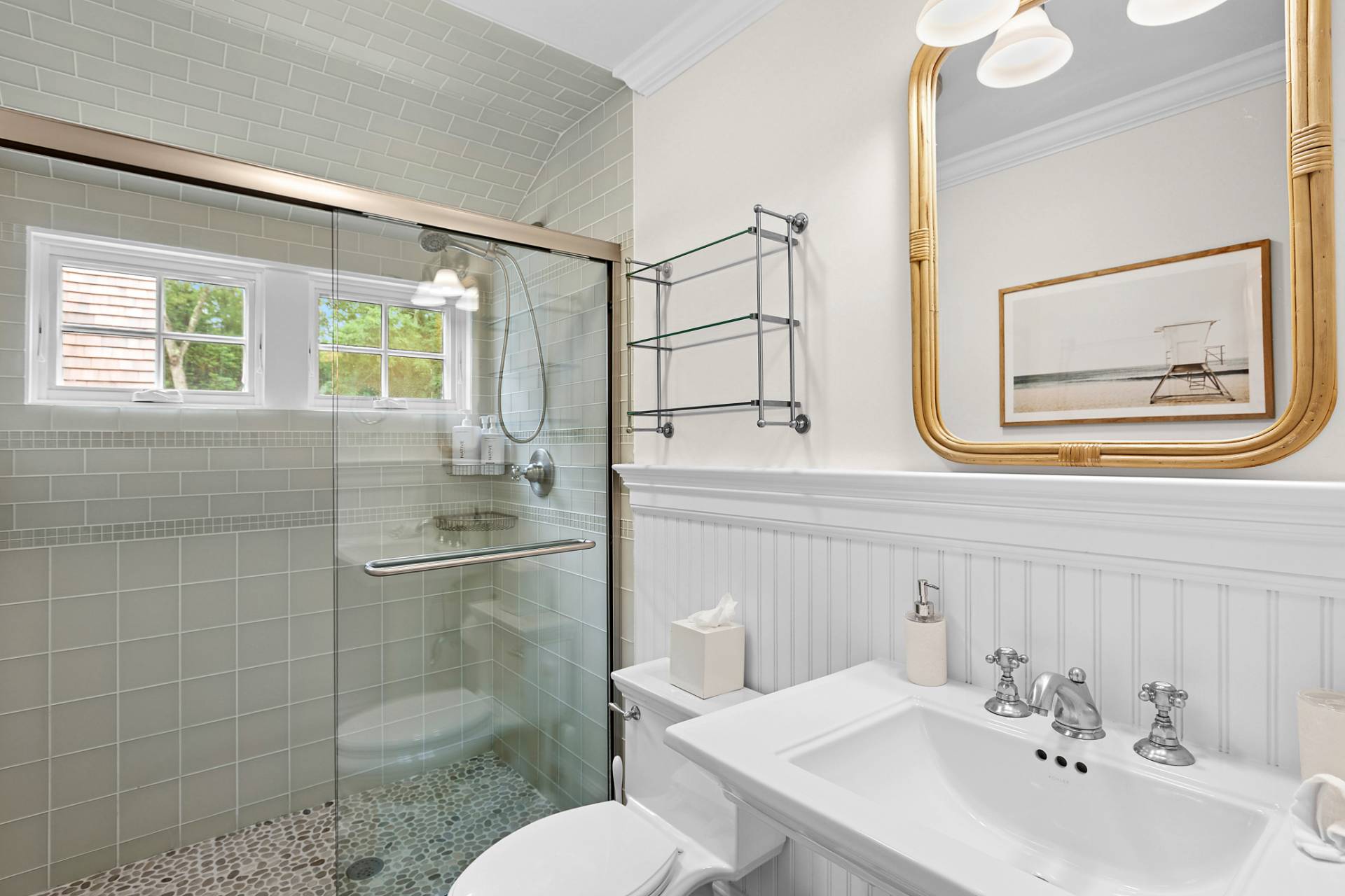 8 Barclay Court East Hampton, NY 11937 - Photo 31 of 48 a bathroom with a sink toilet and shower