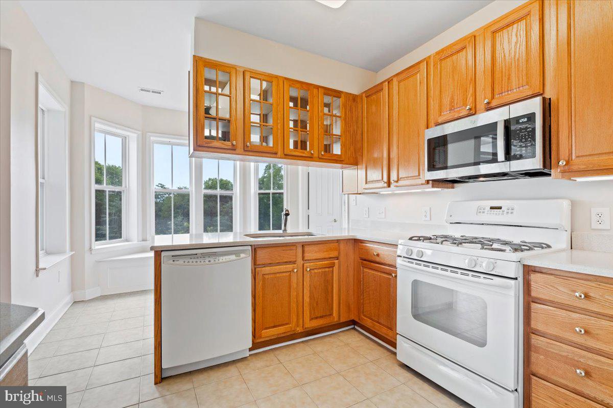 2250 Bear Den Road, Unit 313 Frederick, MD 21701 - Photo 9 of 59 a kitchen with stainless steel appliances granite countertop a stove and a microwave oven