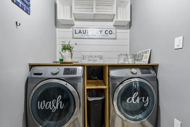 a view of a washer and dryer in a utility room