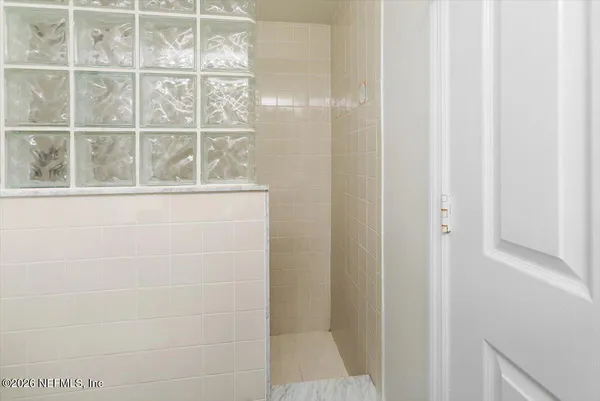 a view of a glass door