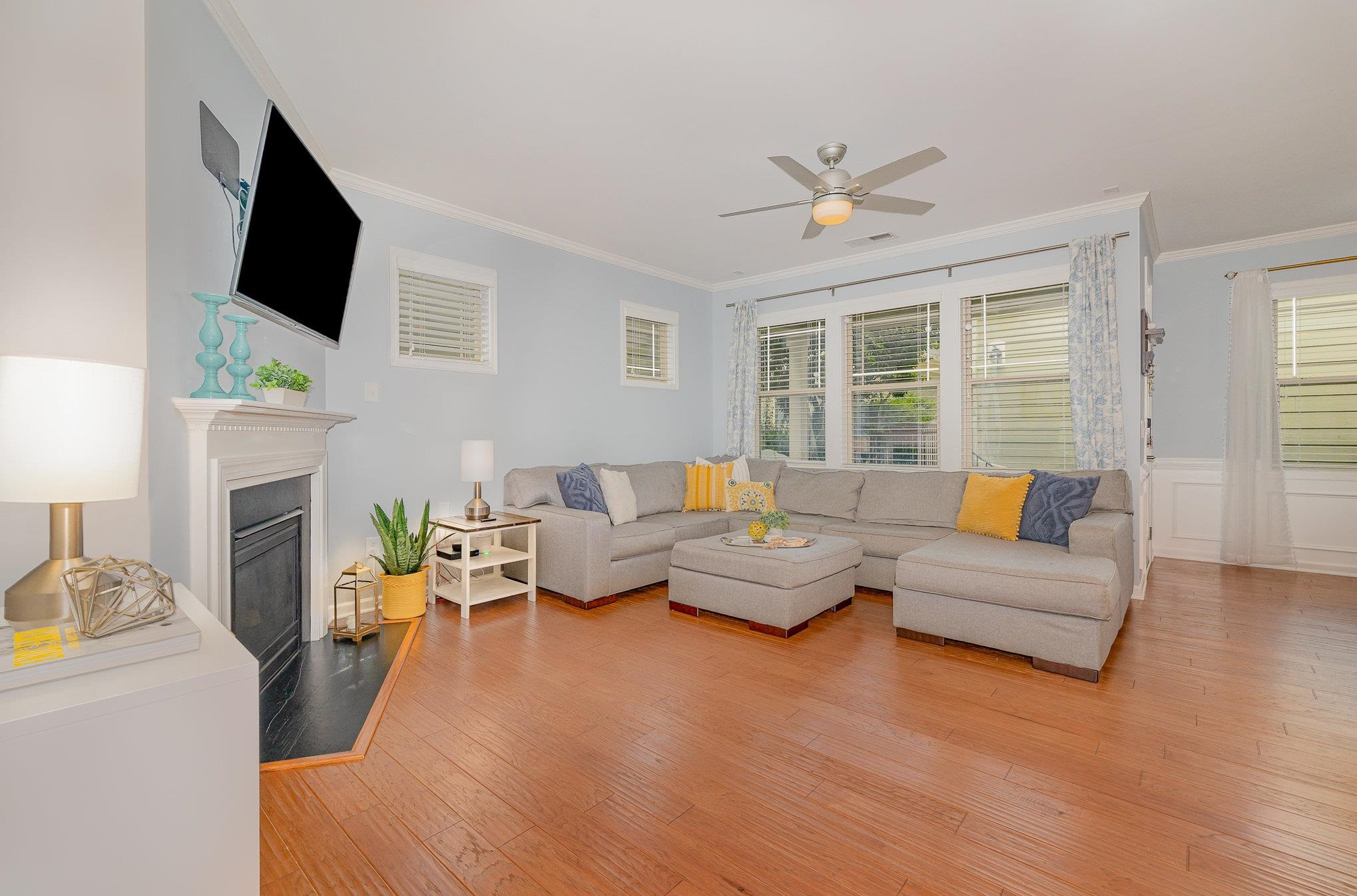 5522 Wade Park Boulevard Raleigh, NC 27607 - Photo 3 of 17 Living Room with Fireplace