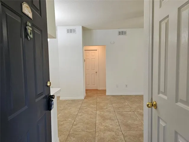 a view of a chandelier in a room