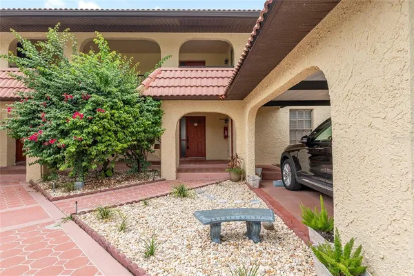 a front view of a house with entryway
