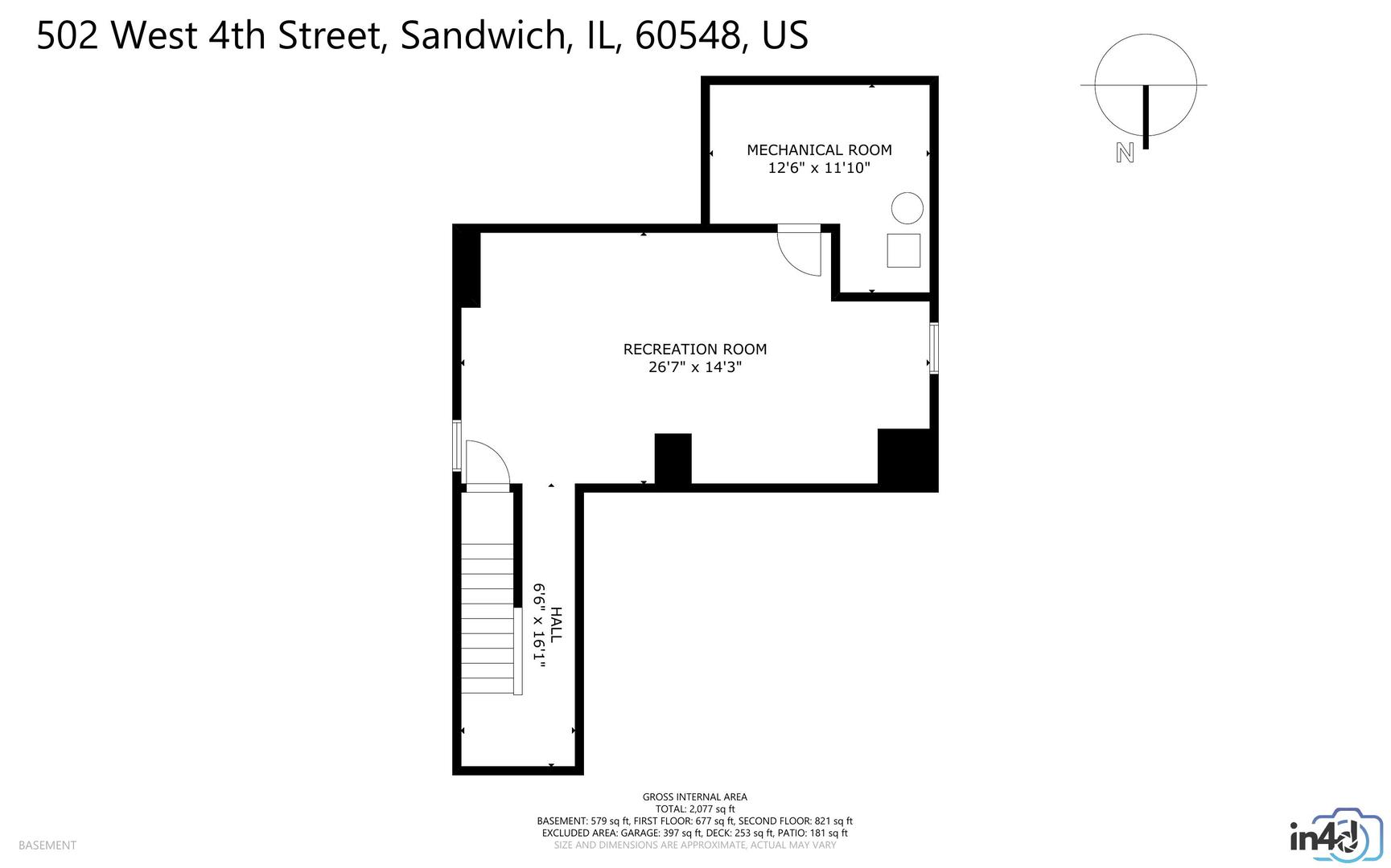 502 West 4th Street Sandwich, IL 60548 - Photo 26 of 33 a picture of a wall with a white wall and a white wall