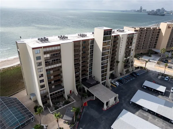 a city view with tall buildings