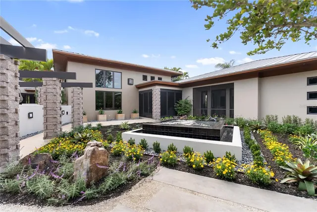 a view of a wooden floor and a yard