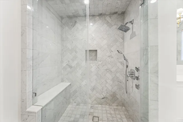 a bathroom with a shower