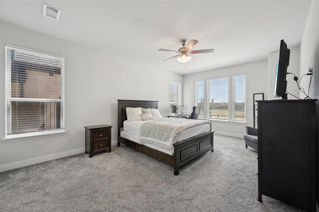 2172 Poppyvine Road Frisco, TX 75033 - Photo 20 of 40 Bedroom with carpet and a ceiling fan