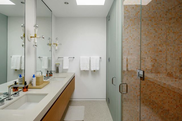 a view of a lake with a yard