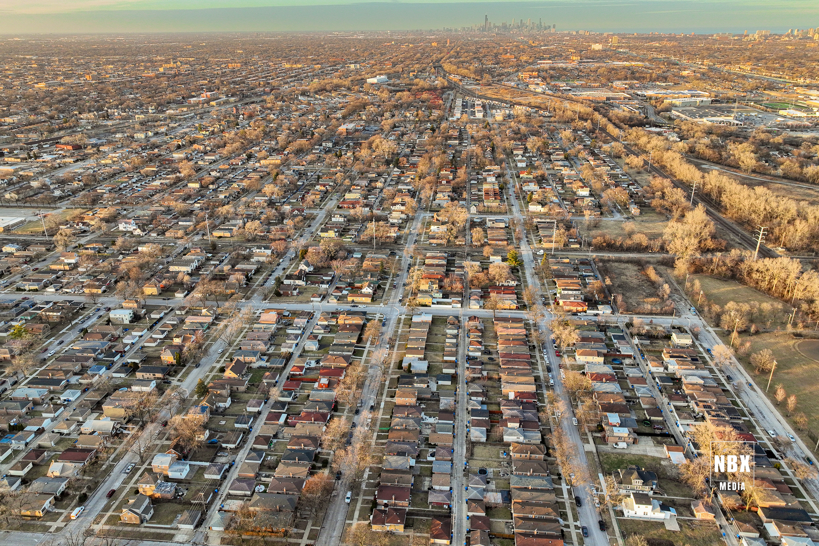 9151 South Normal Avenue Chicago, IL 60620 - Photo 30 of 34 an aerial view of residential houses with city view