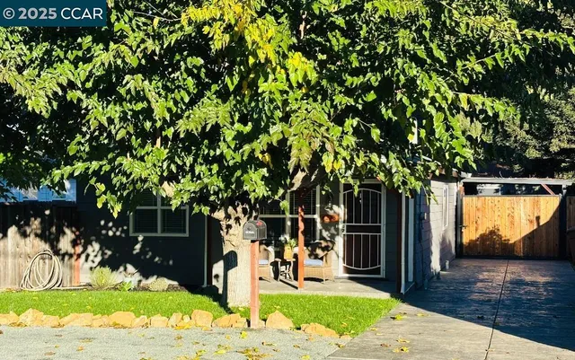 a view of a backyard