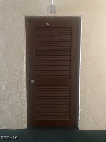 a view of wooden door