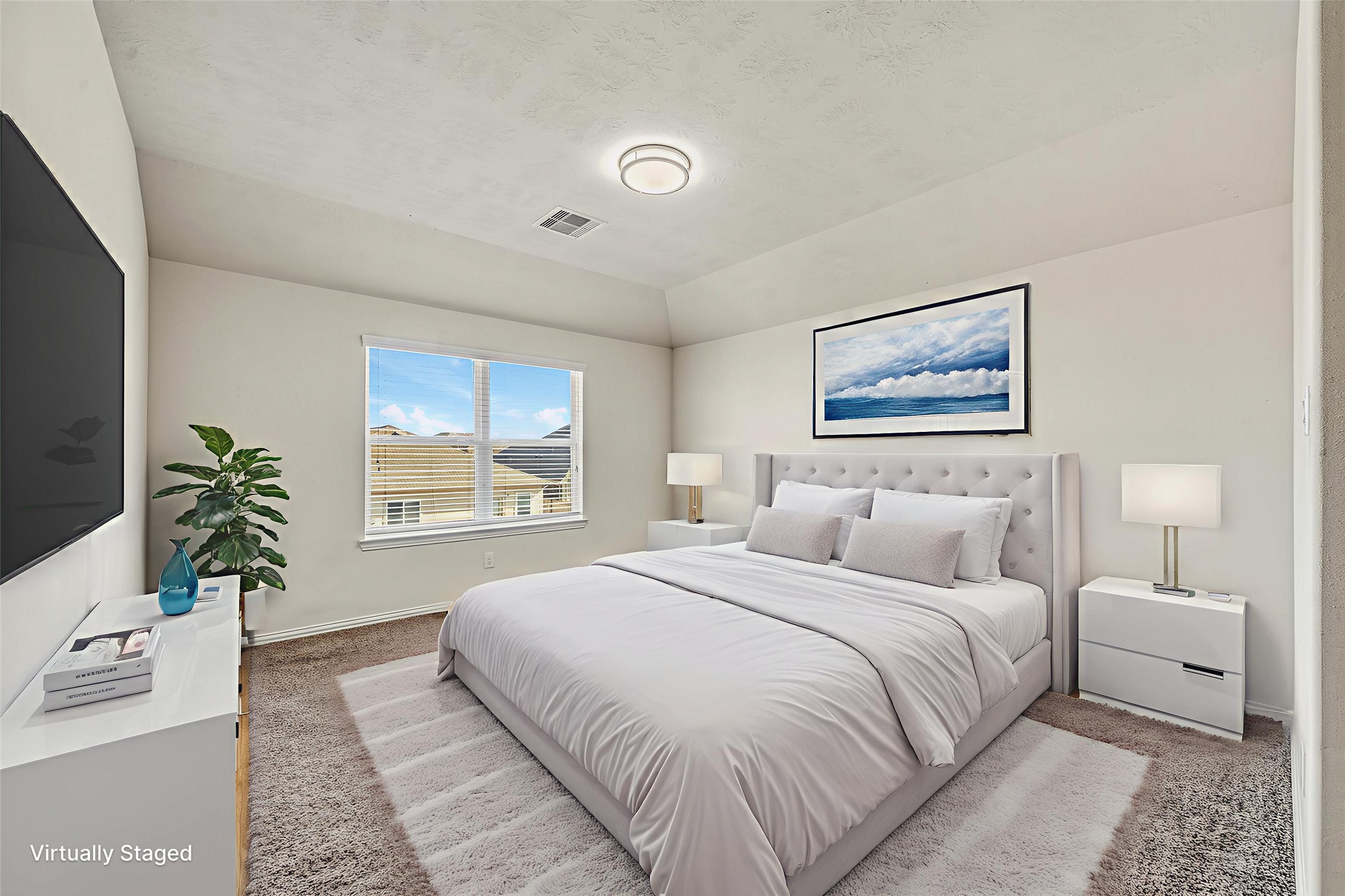 22922 Jetty Manor Lane Spring, TX 77373 - Photo 30 of 46 a bedroom with a large bed and a large window