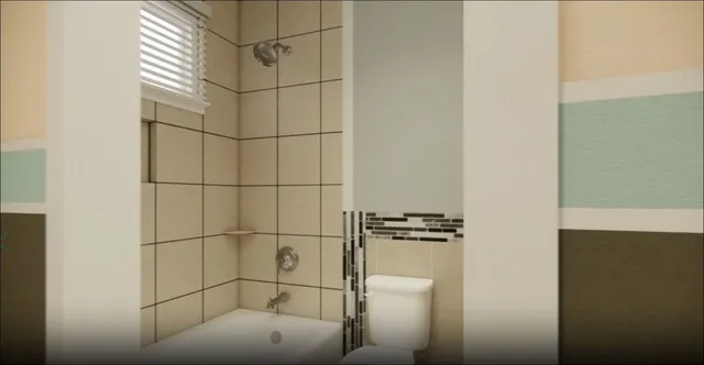 a bathroom with a shower