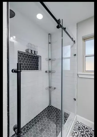 a bathroom with a shower