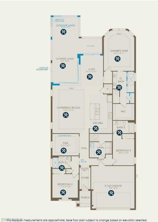 9422 Caymas Terrace Naples, FL 34114 - Photo 2 of 26 Floor plan with selected structurals