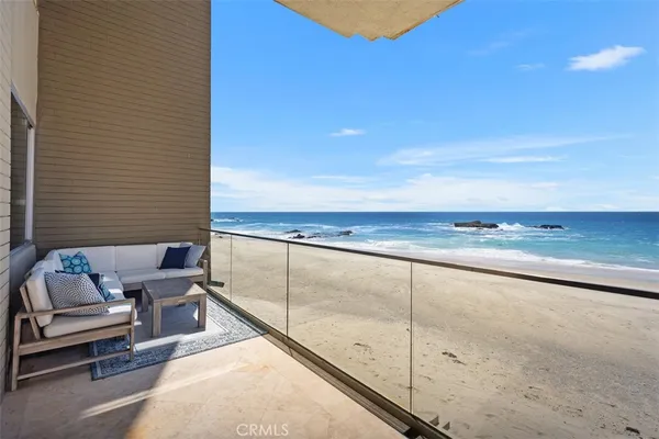 a view of a terrace with seating space