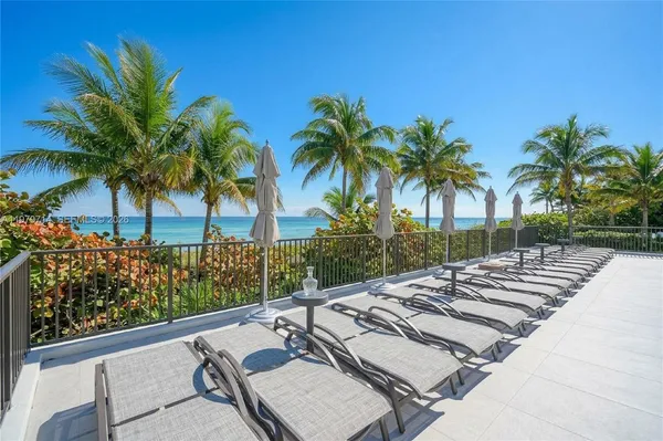 a view of a backyard with palm trees
