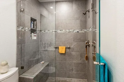 a bathroom with a shower