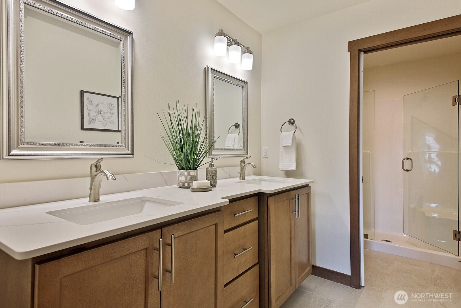 695 3rd Street, Unit A Langley, WA 98260 - Photo 19 of 28 a bathroom with a sink and a mirror