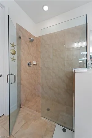 a bathroom with a shower