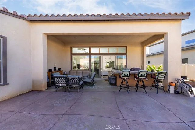 a outdoor space with patio furniture