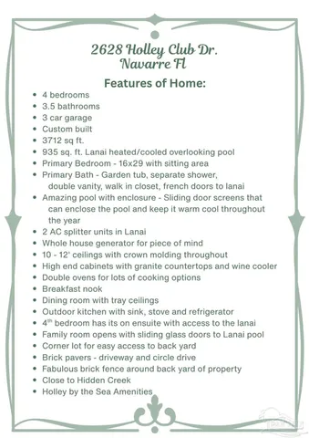 $1,125,000 | 2628 Holley Club Drive, Navarre, FL 32566