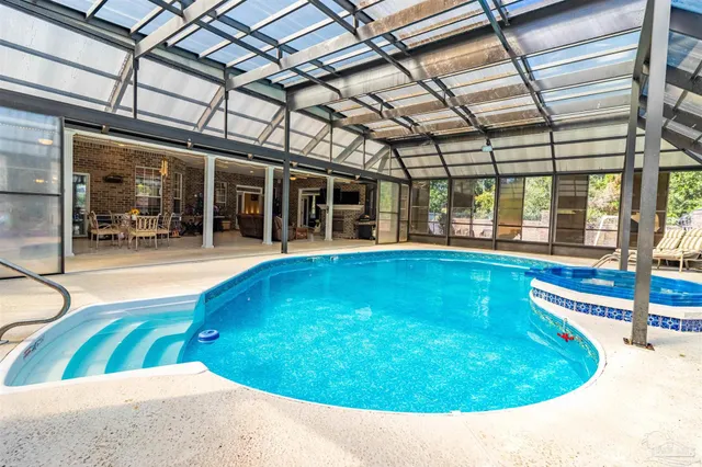 a view of a balcony with an ocean