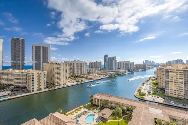 a view of a city from a lake