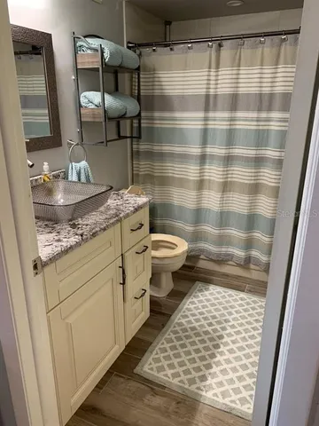 a view of a lake with a city view