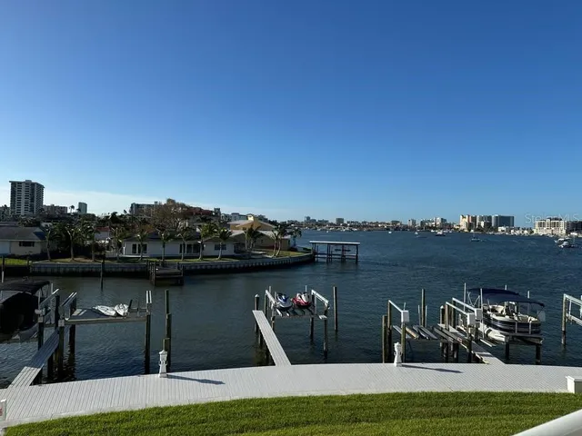 a view of a lake with houses