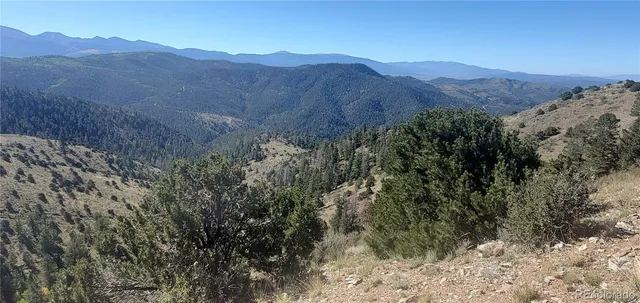 a view of a mountain range with lush green forest