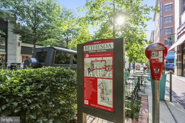 a view of a building with sitting area