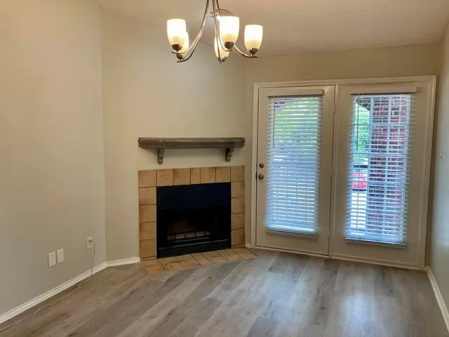 a view of a glass door