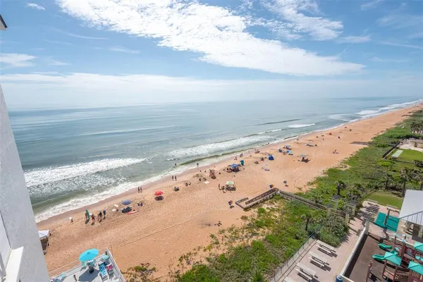 a view of balcony with ocean view